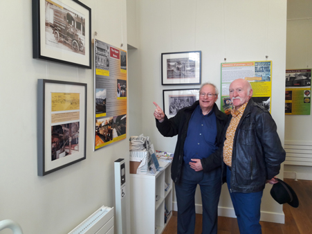 Two retired signallers enjoying the exhibition